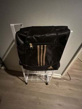 adidas Alliance II Sackpack Drawstring Bag Black and Gold Metallic